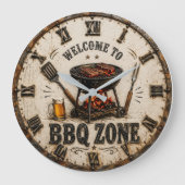 BBQ Zone Barbecue Grill Große Wanduhr (Vorderseite)