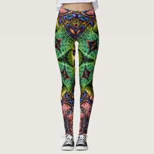 BBQSHOES™ Oont715 Fraktal-Muster Psychedelisch Leggings