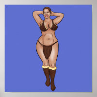 BBW-Mädchen in Steinzeit Pelz Bikini