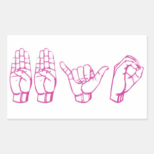 BBYO ASL RECHTECKIGER AUFKLEBER