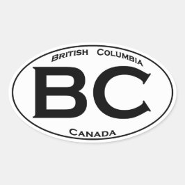 BC (British Columbia) Oval Logo Ovaler Aufkleber