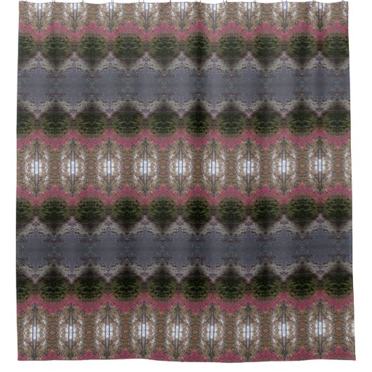 BC Fall Trees Ikat 6 Duschvorhang (Vorderseite)