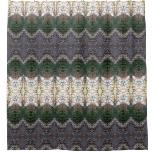 BC Fall Trees Ikat 9 Duschvorhang (Vorderseite)