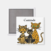 BC: Funny Cats Cattitude Magnet (Vorderseite/Rückseite)