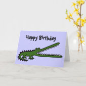 BC: Funny Crocodile Birthday Card Karte (Gelbe Blume)