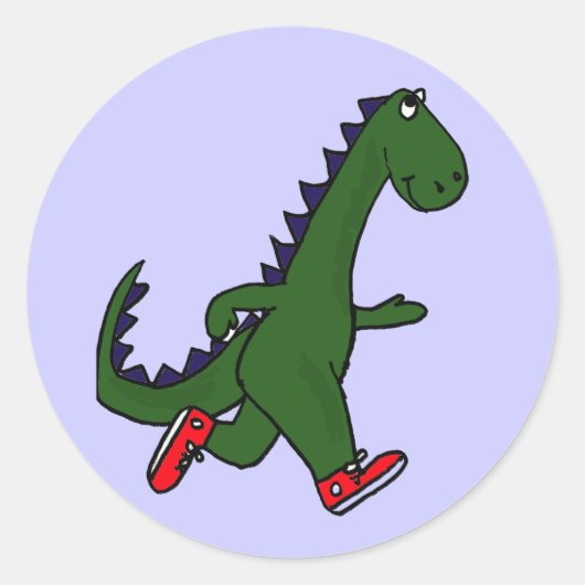 BC: Funny Joggen Dinosaur Stickers (Vorderseite)