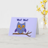 BC: Funny Owl Birthday Card Karte (Gelbe Blume)