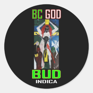 BC GOD BUD INDICA RUNDER AUFKLEBER