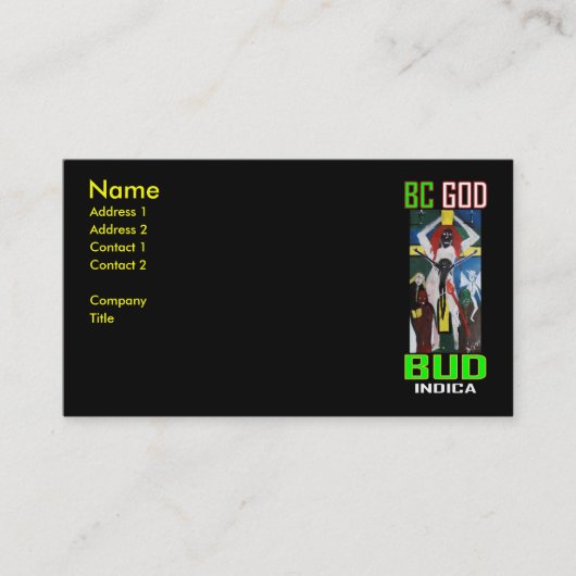 BC GOD BUD INDICA VISITENKARTE (Vorderseite)