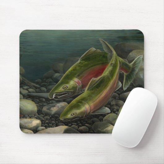 BC Lachs Art Mousepad Fish Malerei Decke (Mit Mouse)