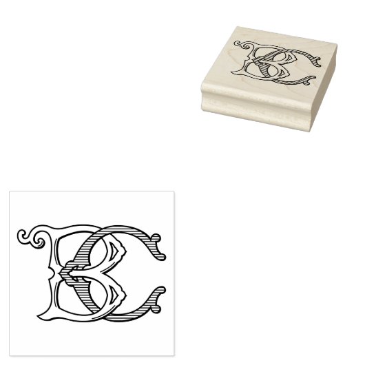 BC Monogram CB Monogram Kautschuk Tinte Briefmarke Gummistempel (Stempel)