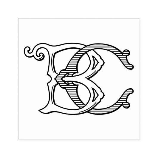 BC Monogram CB Monogram Kautschuk Tinte Briefmarke Gummistempel (Prägung)