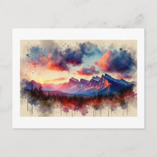 BC Rockies Sonnenuntergang, Postkarte