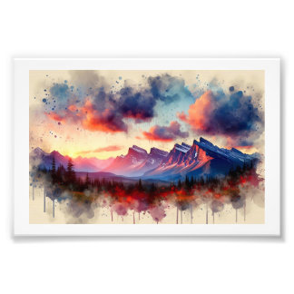BC Rockies Sunset, Fotodruck