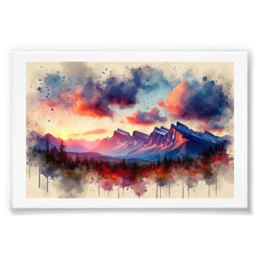 BC Rockies Sunset,  Fotodruck (Vorne)