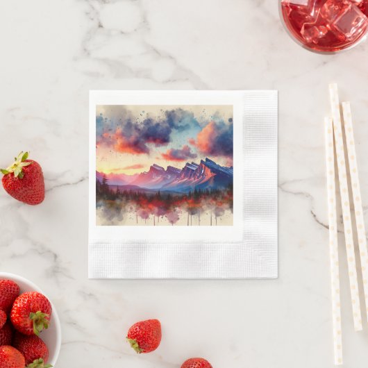 BC Rockies Sunset,  Serviette (Beispiel)