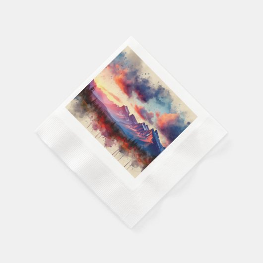 BC Rockies Sunset, Serviette (Ecke)