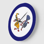 BC - Saxophon und Trumpet tanzende Wall-Uhr Große Wanduhr (Winkel)