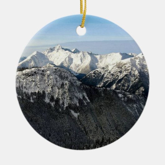 BC-Schneegipfel Keramik Ornament (Vorne)
