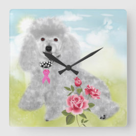BCA Poodles Rule Wall Clock Quadratische Wanduhr