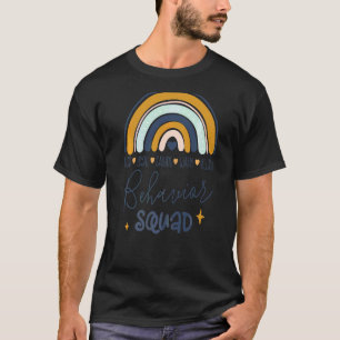 Bcba Boho Rainbow Rbt Aba Applied Behavior Squad T-Shirt