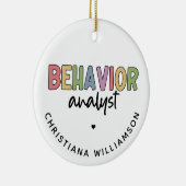 BCBA-Geschenke für individuelle Name-Verhaltensana Keramik Ornament (Rechts)