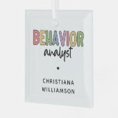 BCBA-Geschenke für individuelle Name-Verhaltensana Ornament Aus Glas (Vorderseite links)