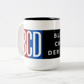 BCD-Logo-Kaffeetasse Zweifarbige Tasse (Vorderseite Links)