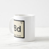Bd - Bass Drum Music Chemistry Periodic Table Kaffeetasse (Vorderseite Links)