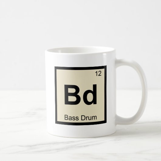Bd - Bass Drum Music Chemistry Periodic Table Kaffeetasse (Rechts)