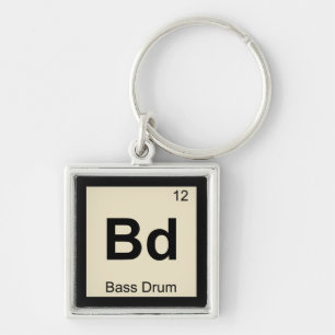 Bd - Bass Drum Music Chemistry Periodic Table Schlüsselanhänger