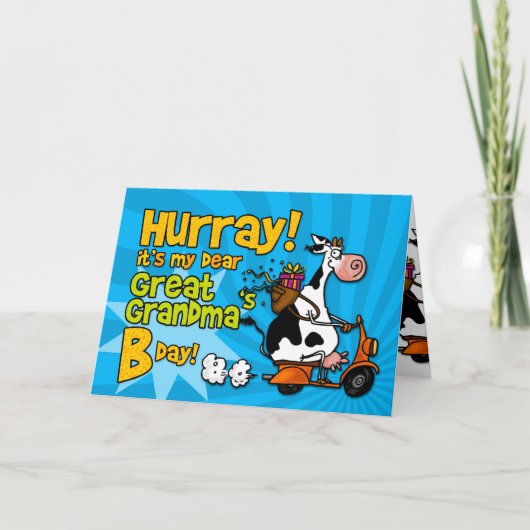 BD Scooter Cow - Greengrandma Karte (Vorderseite)
