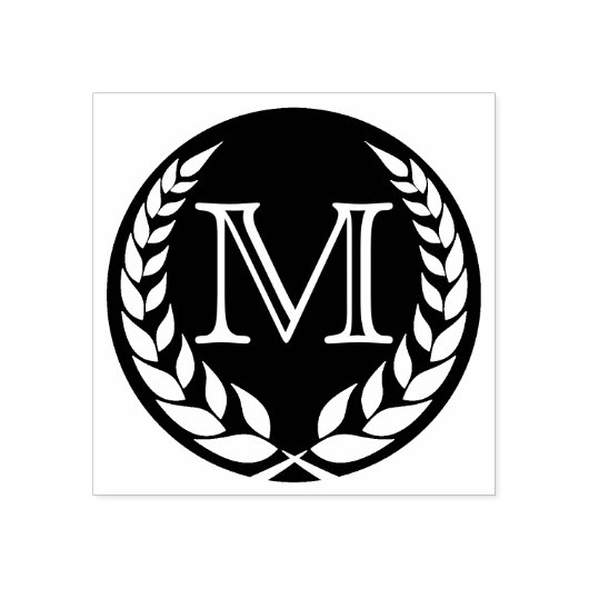 BD umkränztes Monogramm Gummistempel (Prägung)