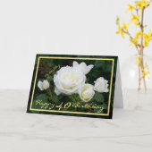 Bday Ashley White Roses Eleganter Gold Frame Karte (Gelbe Blume)