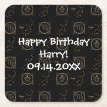 Bday Black & Gold Zodiac Virgo Astrologie Sternzei