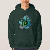 B'Day (Geburtstag) Rizz Grün und einfarbig blau Hoodie (Vorderseite)