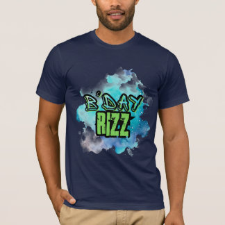 B'Day (Geburtstag) Rizz Grün und einfarbig blau T-Shirt