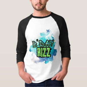 B'Day (Geburtstag) Rizz Grün und einfarbig blau T-Shirt