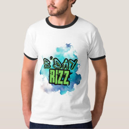 B'Day (Geburtstag) Rizz Grün und einfarbig blau T-Shirt
