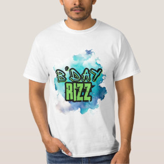 B'Day (Geburtstag) Rizz Grün und einfarbig blau T-Shirt