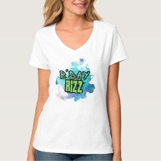 B'Day (Geburtstag) Rizz Grün und einfarbig blau T-Shirt