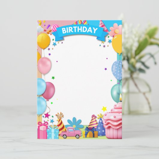 BDAY PARTY ANKÜNDIGUNG (Stehend Vorderseite)