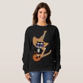 Be a Cat That is Cool Playing Guitar Abstract Sweatshirt (Vorne ganz)