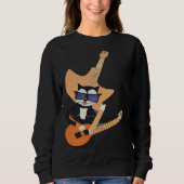 Be a Cat That is Cool Playing Guitar Abstract Sweatshirt (Vorderseite)