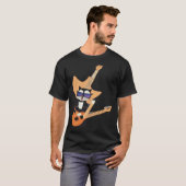 Be a Cat That is Cool Playing Guitar Abstract T-Shirt (Vorne ganz)
