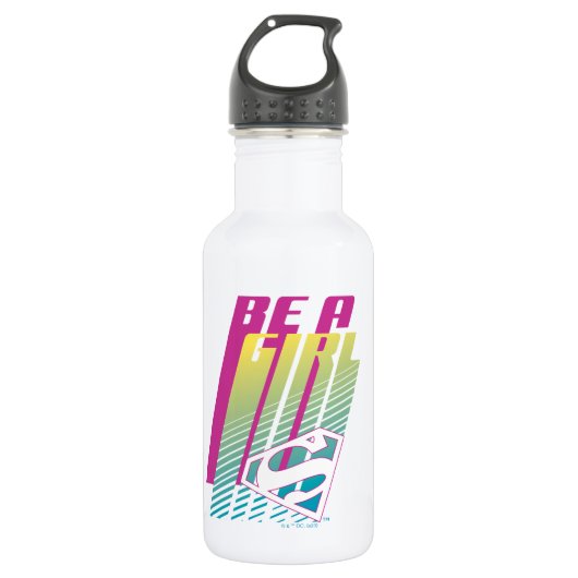 "Be a Girl" Supergirl Graphic Edelstahlflasche (Vorderseite)