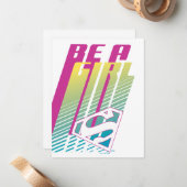 "Be a Girl" Supergirl Graphic Mitteilungskarte (Vorderseite/Rückseite Beispiel)