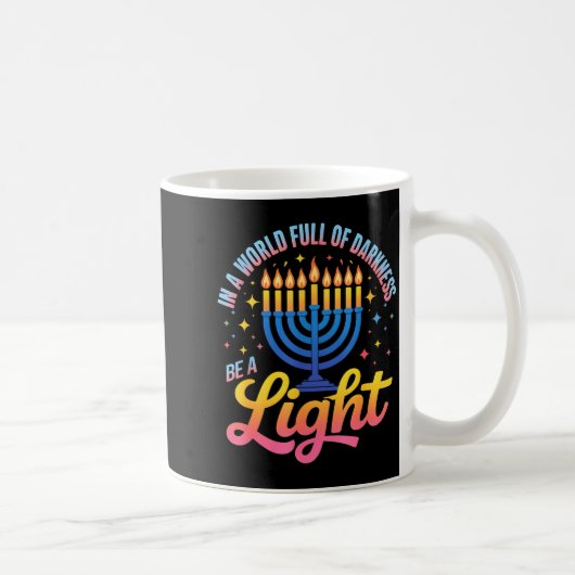 Be A Light Happy Hanukkah Menorah Jewish Gift Kaffeetasse (Rechts)