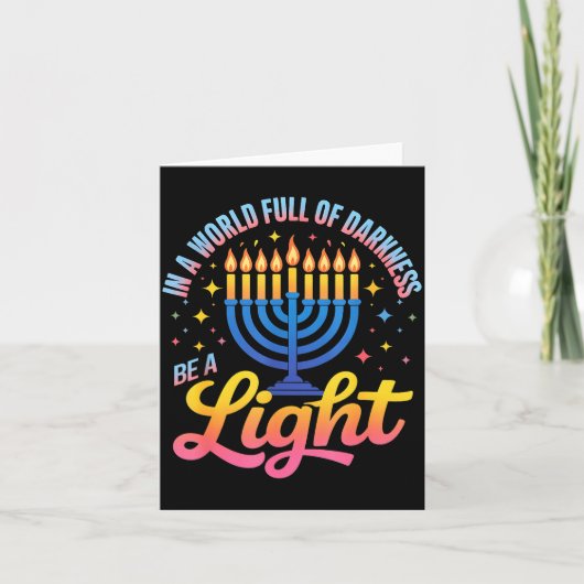 Be A Light Happy Hanukkah Menorah Jewish Gift Karte (Vorderseite)