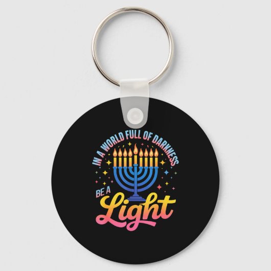 Be A Light Happy Hanukkah Menorah Jewish Gift Schlüsselanhänger (Vorderseite)